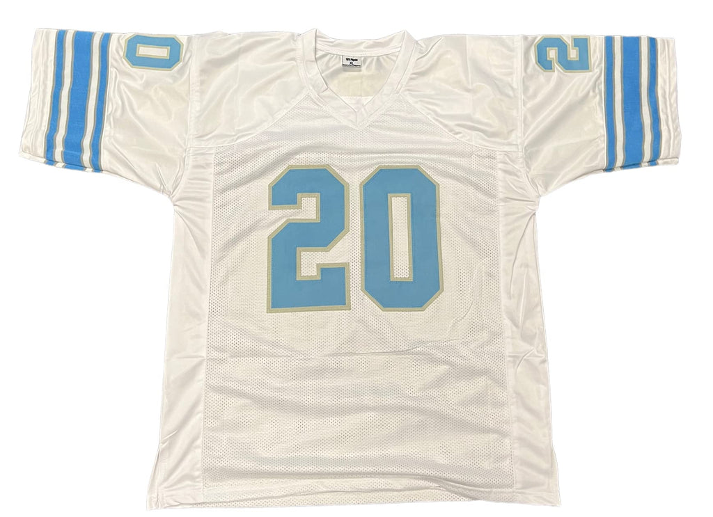 Barry Sanders Detriot Lions Signed Autograph Custom Jersey White Certified