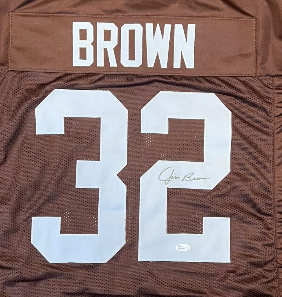 Jim Brown Cleveland Browns Signed Autograph Custom Jersey JSA Certified