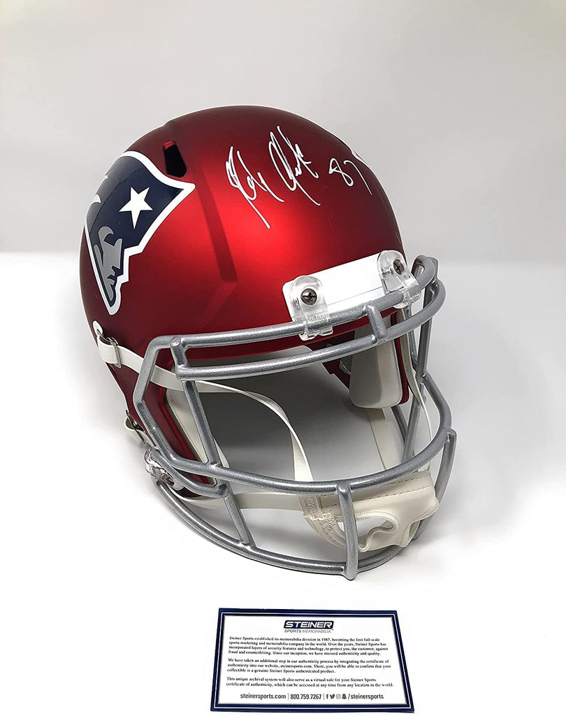 Rob Gronkowski New England Signed Autograph Full Size Blaze Speed Helmet Steiner Sports Certified