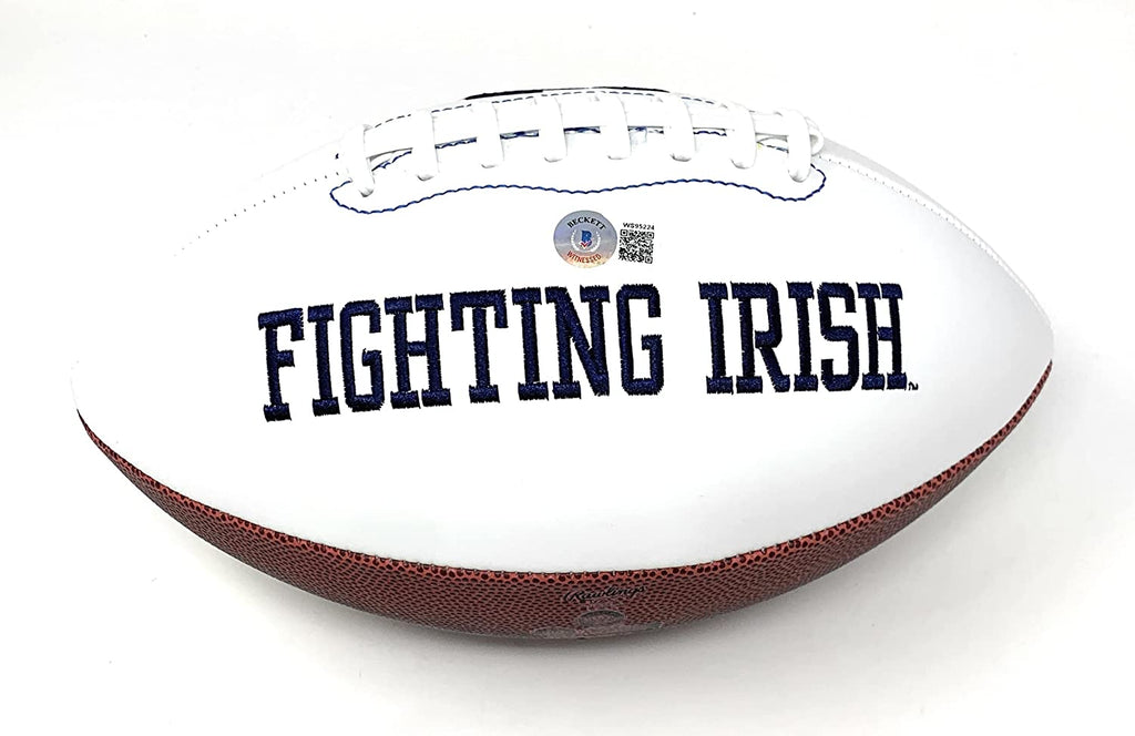 Kyren Williams Notre Dame Fighting Irish Signed Autograph Embroidered Logo Football Beckett Witnessed Certified