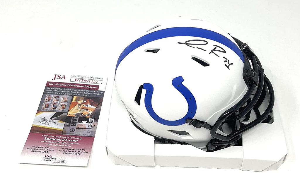 Isaiah Rodgers Indianapolis Colts Signed Autograph Lunar Speed Mini Helmet Helmet JSA Witnessed Certified