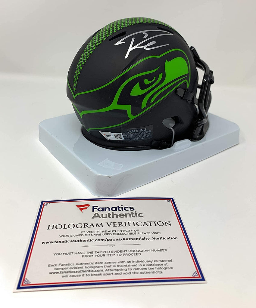 Russell Wilson Seattle Signed Autograph ECLIPSE Speed Mini Helmet Fanatics Certified