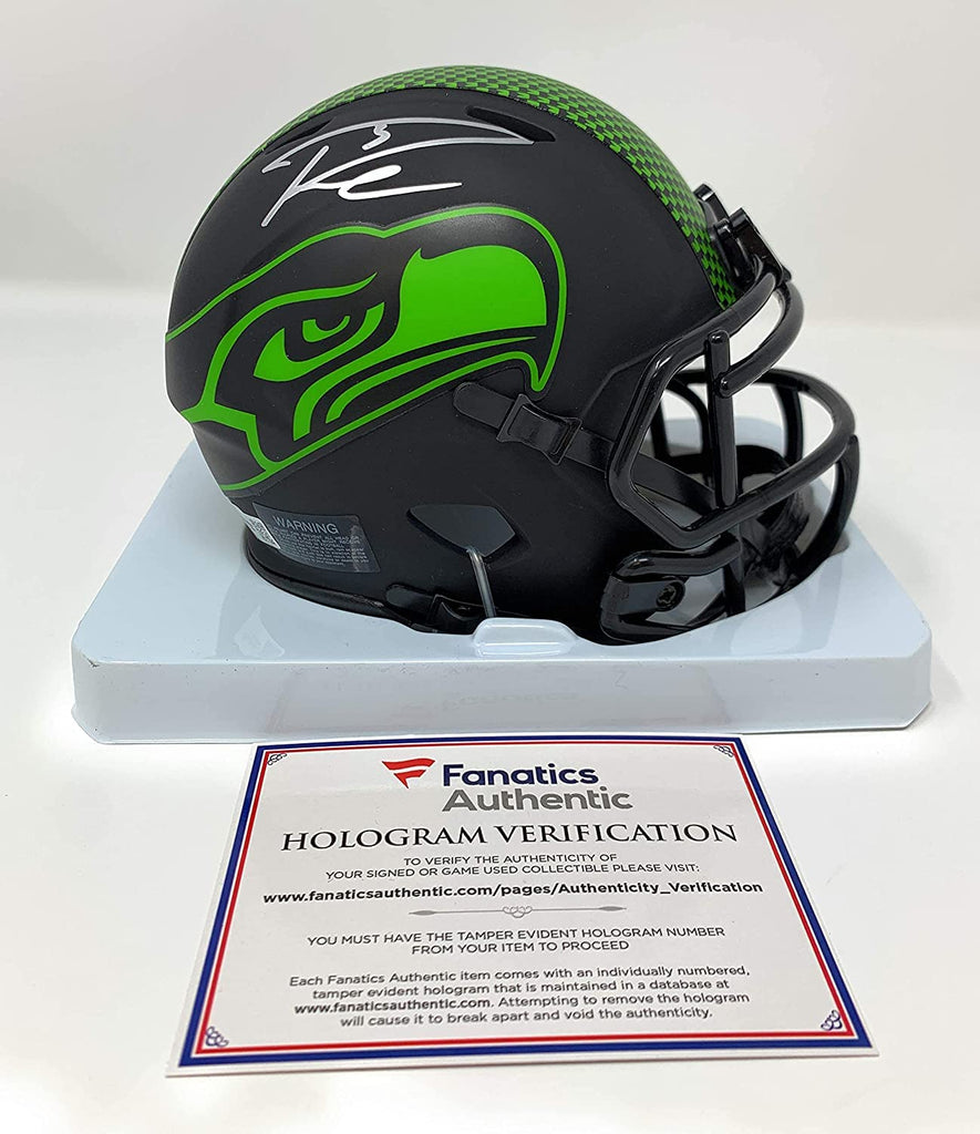 Russell Wilson Seattle Signed Autograph ECLIPSE Speed Mini Helmet Fanatics Certified