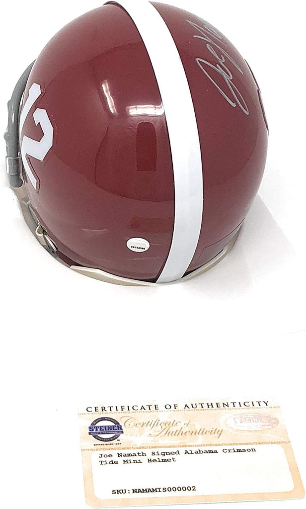 Joe Namath Alabama Crimson Tide Signed Autograph Mini Helmet Steiner Sports Certified