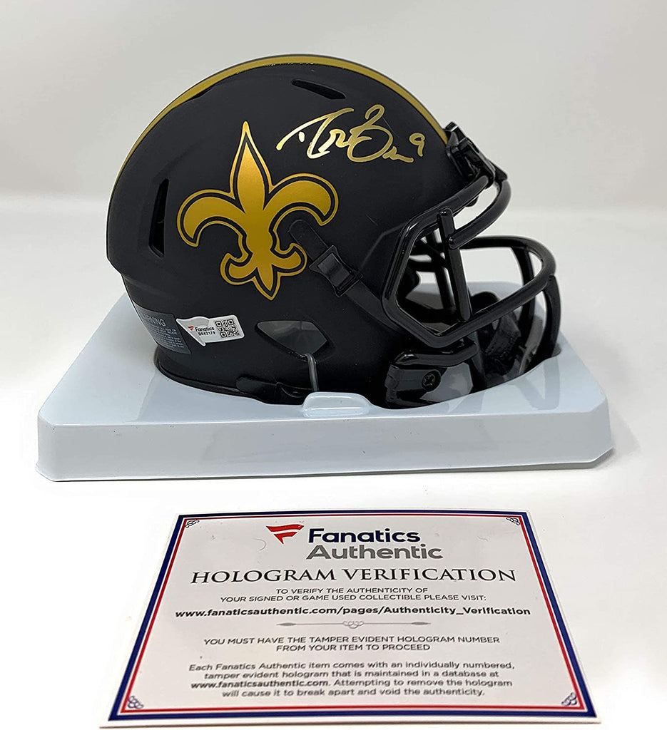 Drew Brees New Orleans Signed Autograph Eclipse Speed Mini Helmet Fanatics Authentic Certified