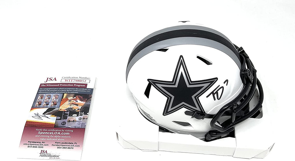 Trevon Diggs Dallas Cowboys Signed Autograph LUNAR Speed Mini Helmet JSA Witnessed Certified