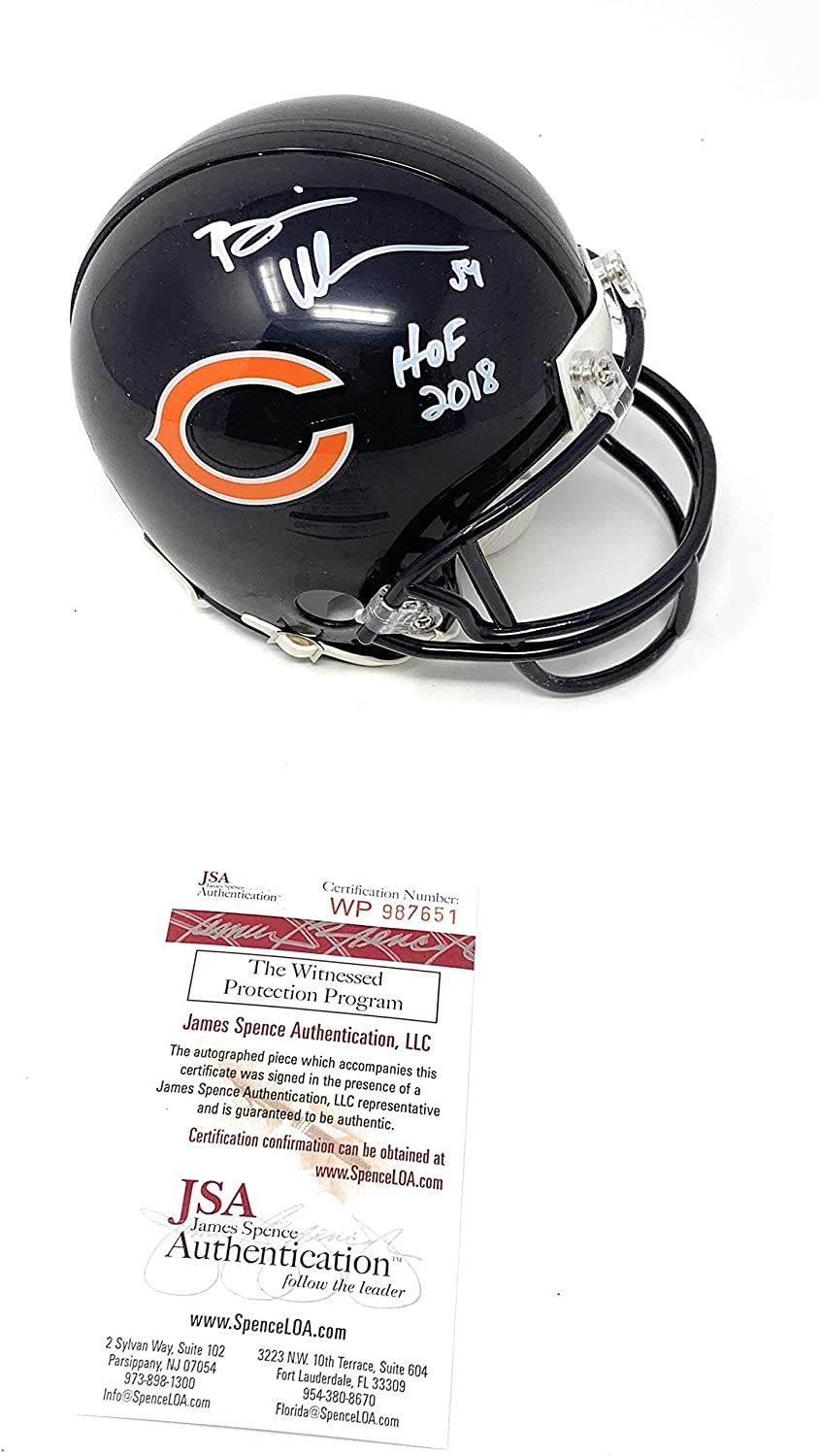 Mike Singletary Signed Bears Helmet. FULL SIZE WHITE