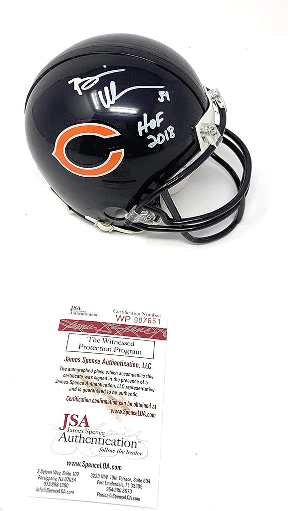 Brian Urlacher Chicago Bears Signed Autograph Mini Helmet HOF Inscribed JSA Witnessed Certified