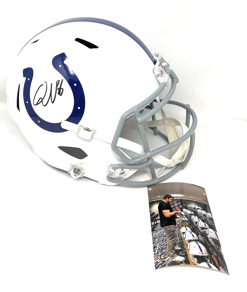 Quenton Nelson Indianapolis Colts Signed Autograph Full Size Speed Helmet Beckett Witnessed Certified