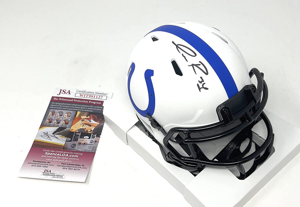 Isaiah Rodgers Indianapolis Colts Signed Autograph Lunar Speed Mini Helmet Helmet JSA Witnessed Certified