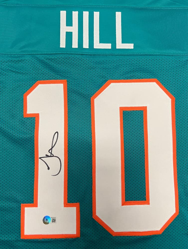 Tyreek Hill Miami Dolphins Signed Autograph Teal Custom Jersey Beckett –  MisterMancave