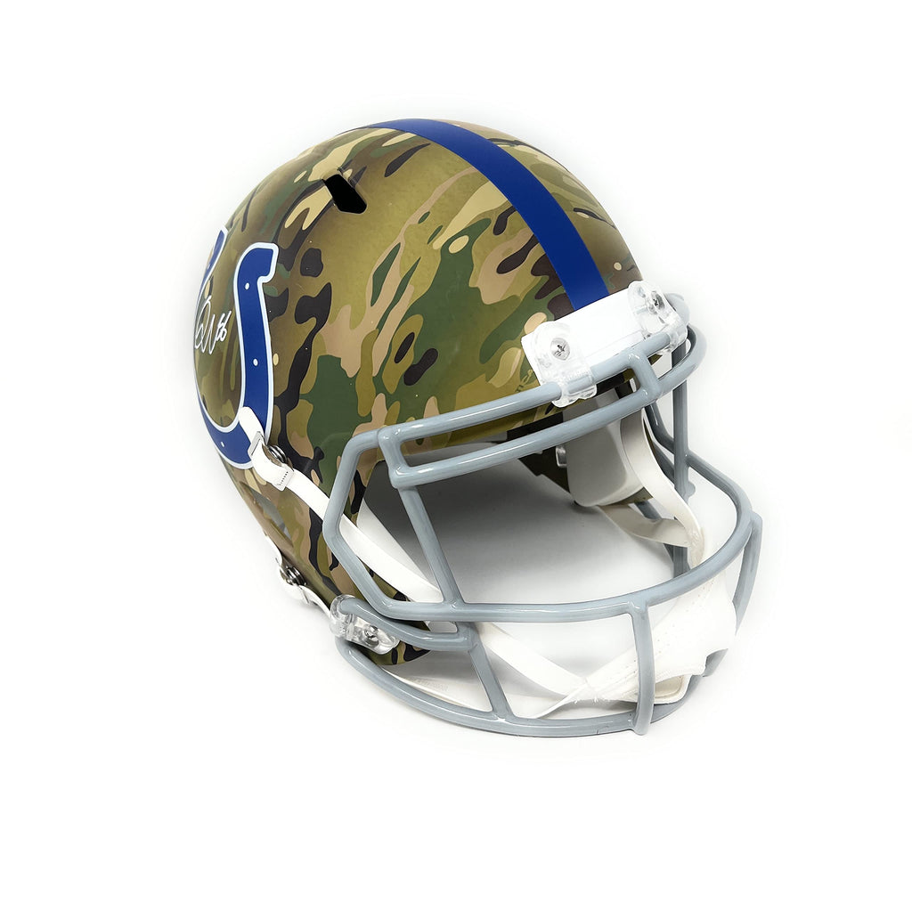 Quenton Nelson Indianapolis Colts Signed Autograph Full Size Rare CAMO Speed Helmet Beckett Witnessed Certified