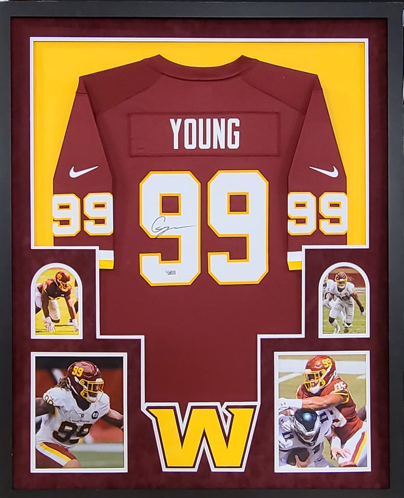 Chase Young Washington Commanders Autograph Signed Custom Framed Licensed Jersey Fanatics Authentic Certified