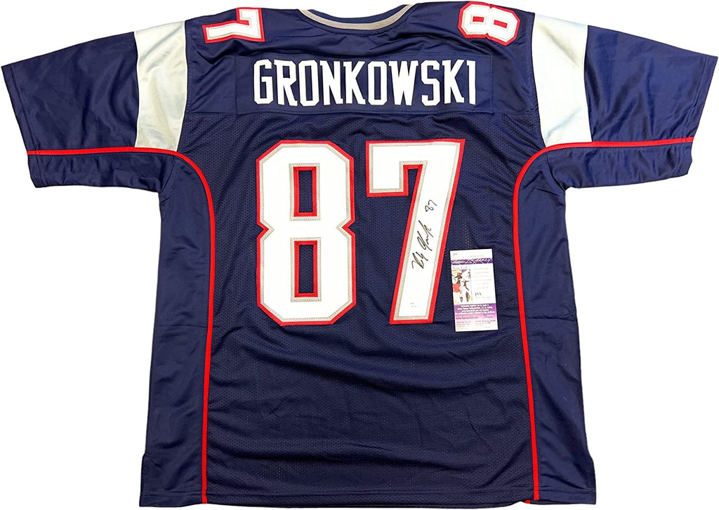 Rob Gronkowski New England Patriots Signed Autograph Custom Jersey JSA Certified