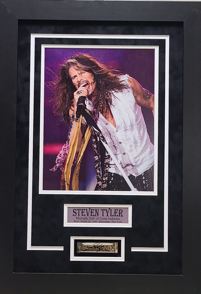 Steven Tyler Aerosmith Signed Autograph Harmonica Shadow Box JSA Certified