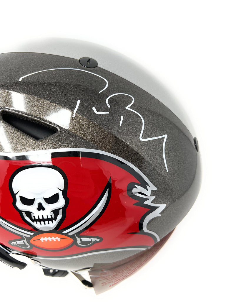 Tom Brady New England Patirots Tampa Bay Buccaneers Signed Autograph Full Size Proline Speed Flex Helmet Limited Edition Split Helmet BUCS SIDE Fanatics Authentic