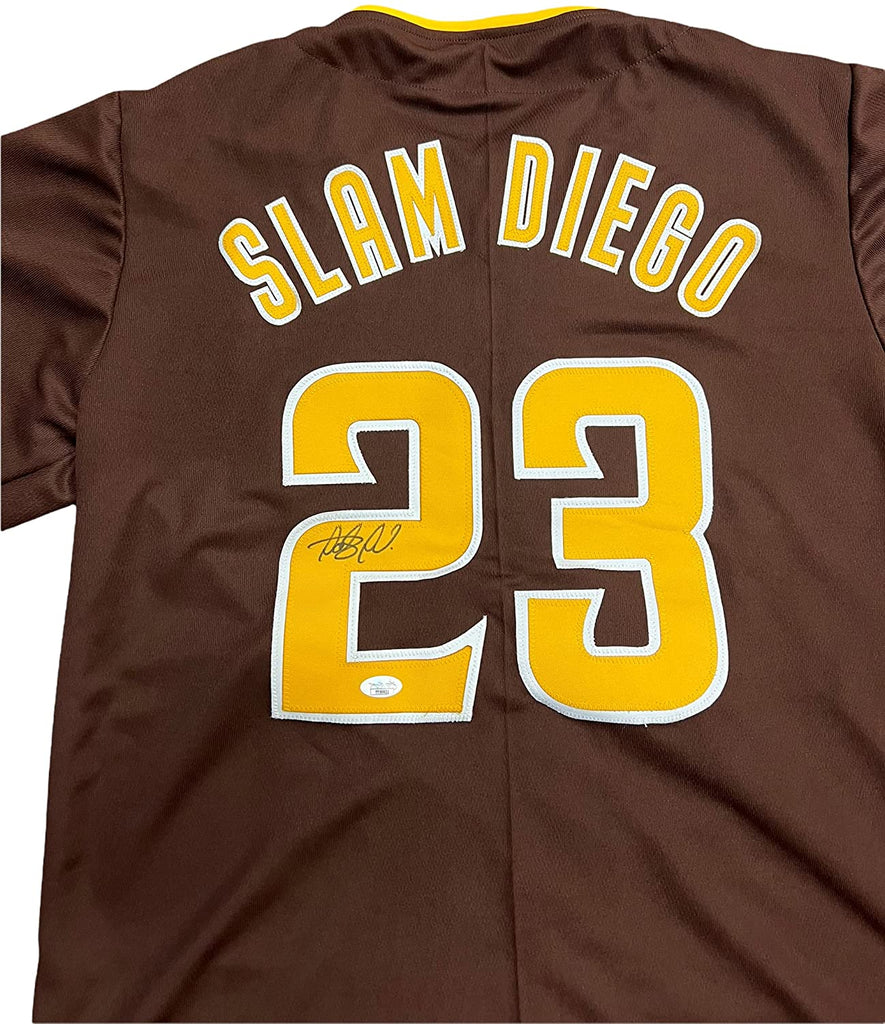 Fernando Tatis Jr San Diego Padres Signed Autograph Custom Jersey SLAM DIEGO Custom Name plate Brown JSA Certified