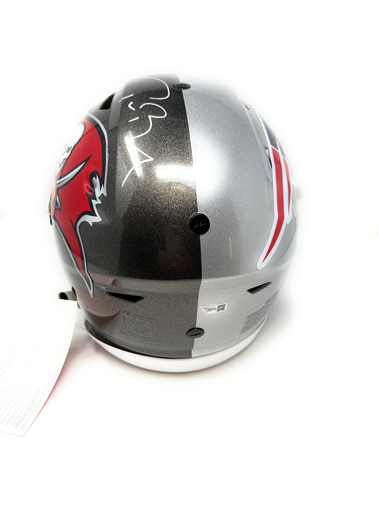 Tom Brady New England Patirots Tampa Bay Buccaneers Signed Autograph Full Size Proline Speed Flex Helmet Limited Edition Split Helmet BUCS SIDE Fanatics Authentic