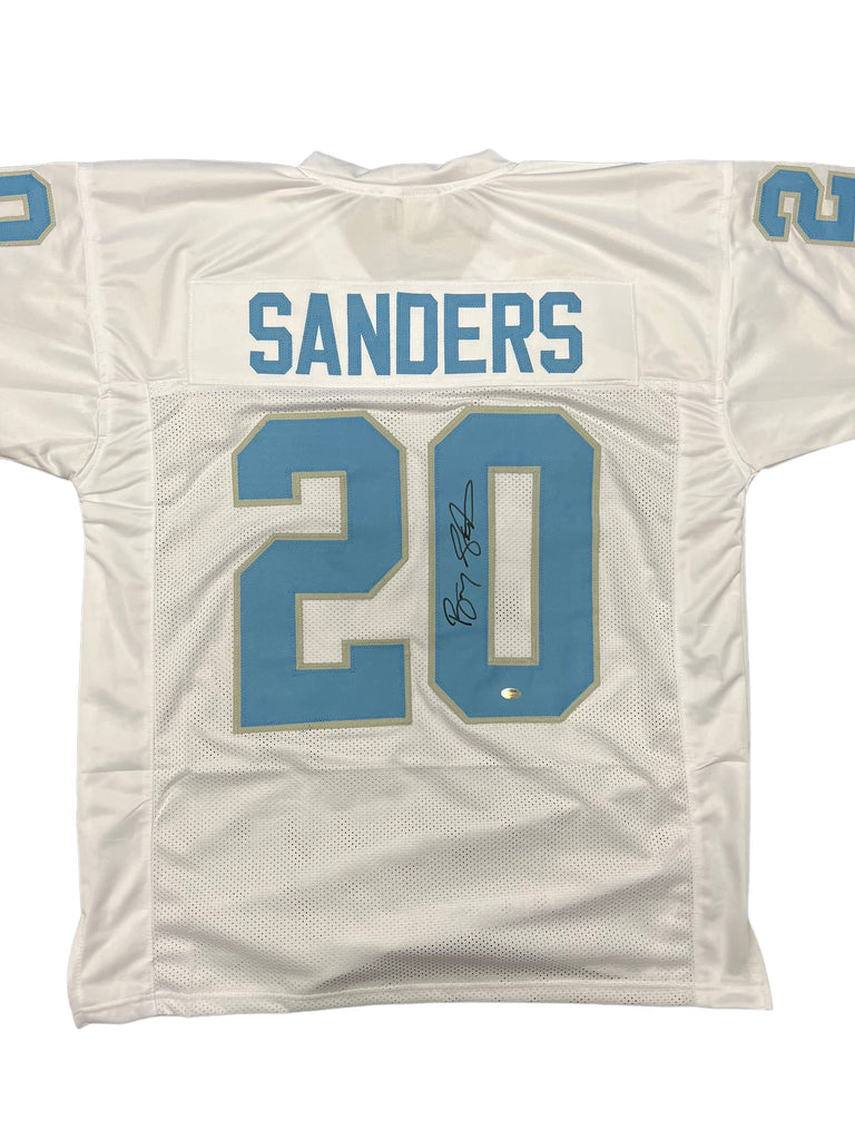 Barry Sanders Detriot Lions Signed Autograph Custom Jersey White Certified