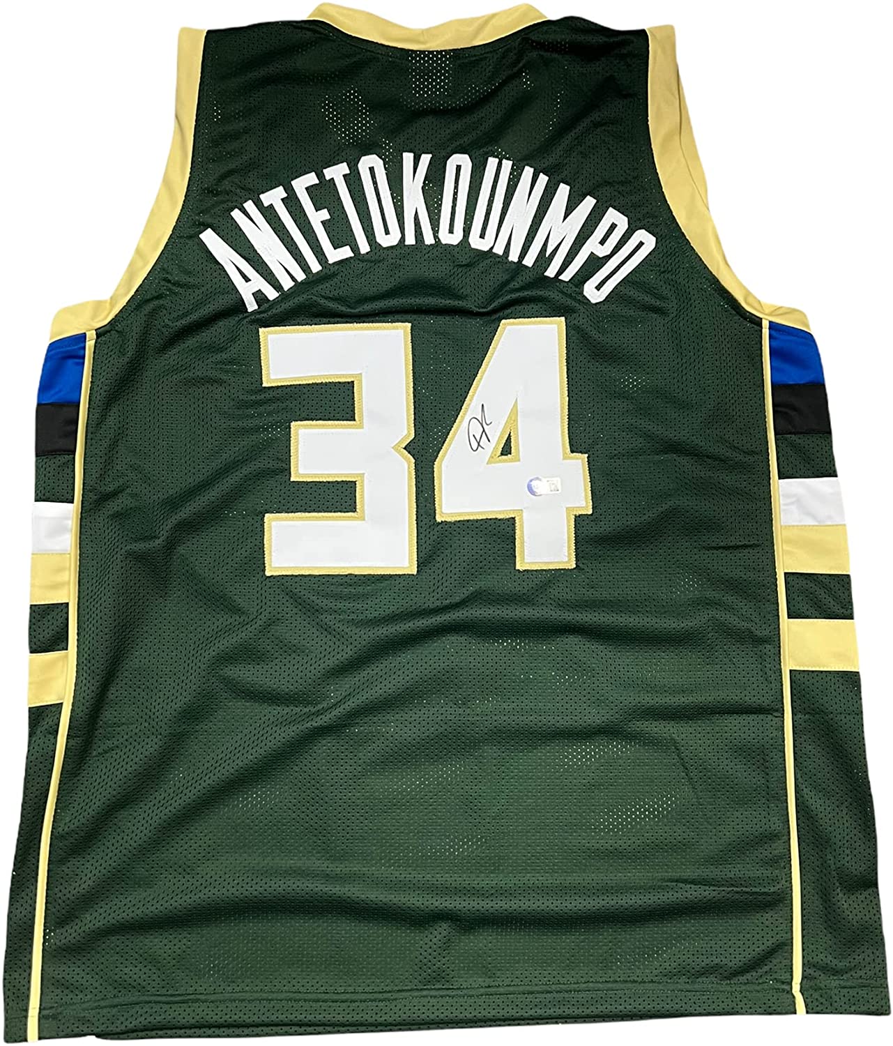 Giannis Antetokounmpo Autographed Framed Green Milwaukee Jersey