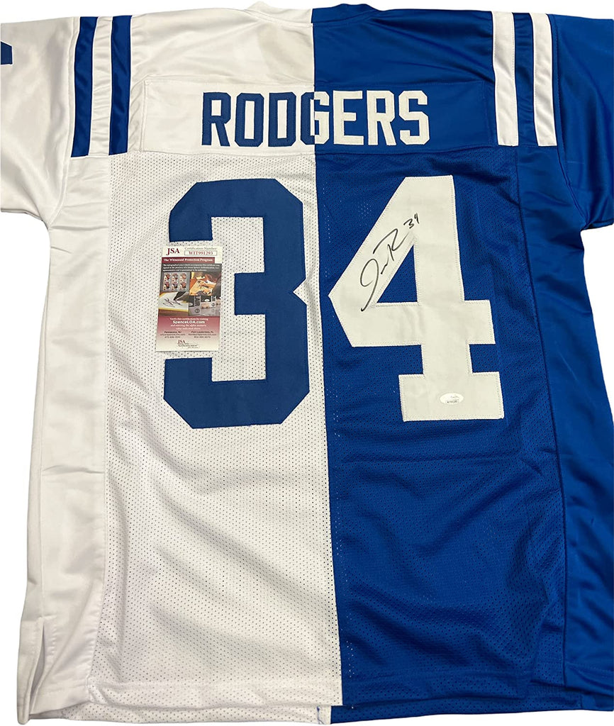 Isaiah Rodgers Indianapolis Colts Signed Autograph Custom Jersey HALF White & Blue JSA Witnessed Certified