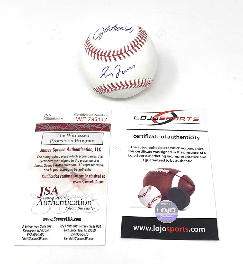 Greg Maddux John Smoltz Atlanta Braves DUAL Signed Autograph Official MLB Baseball LoJo Sports JSA Authentic Certified