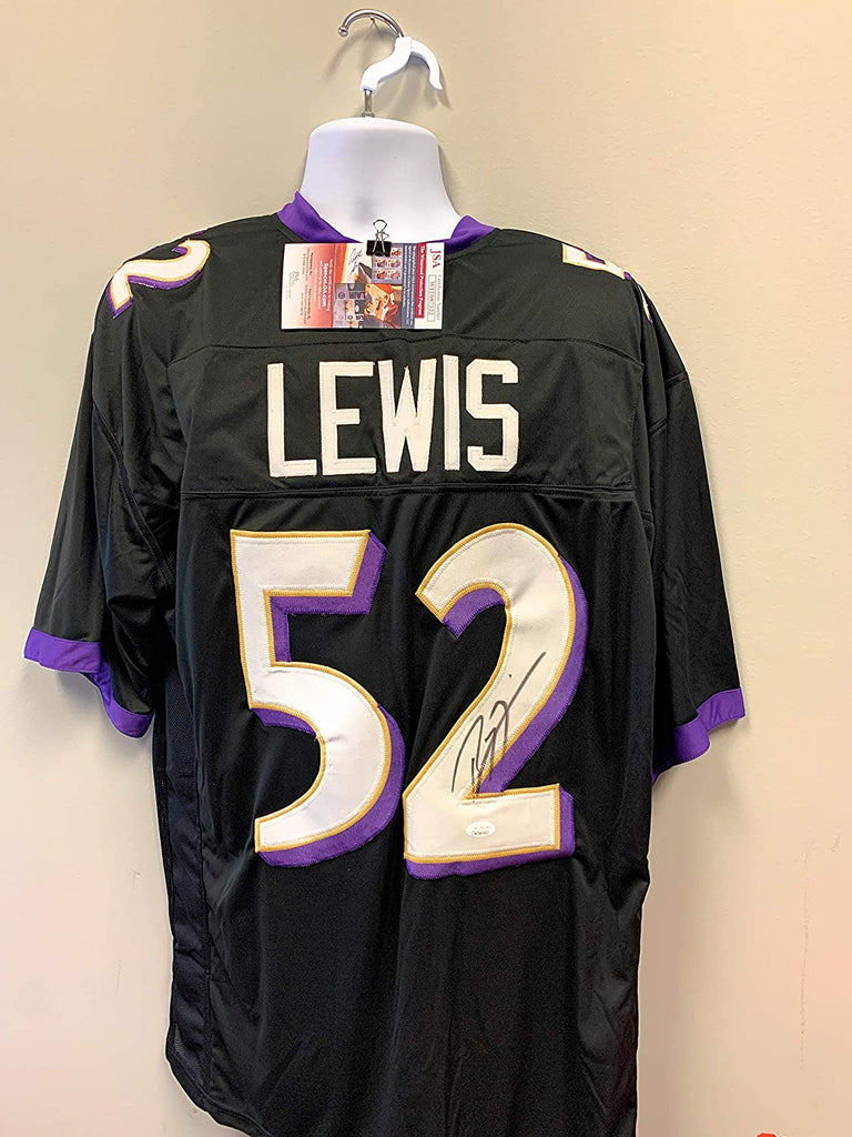 Ray Lewis Baltimore Ravens Signed Autograph Custom Jersey Black JSA Witnessed Certified