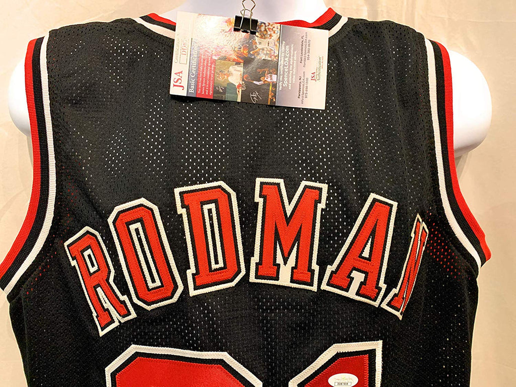 Dennis Rodman Chicago Bulls Signed Autograph Custom Jersey JSA Certified