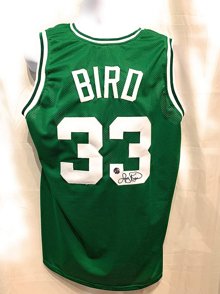 Larry Bird Boston Celtics Signed Autograph Custom Jersey Green Bird Hologram Certified