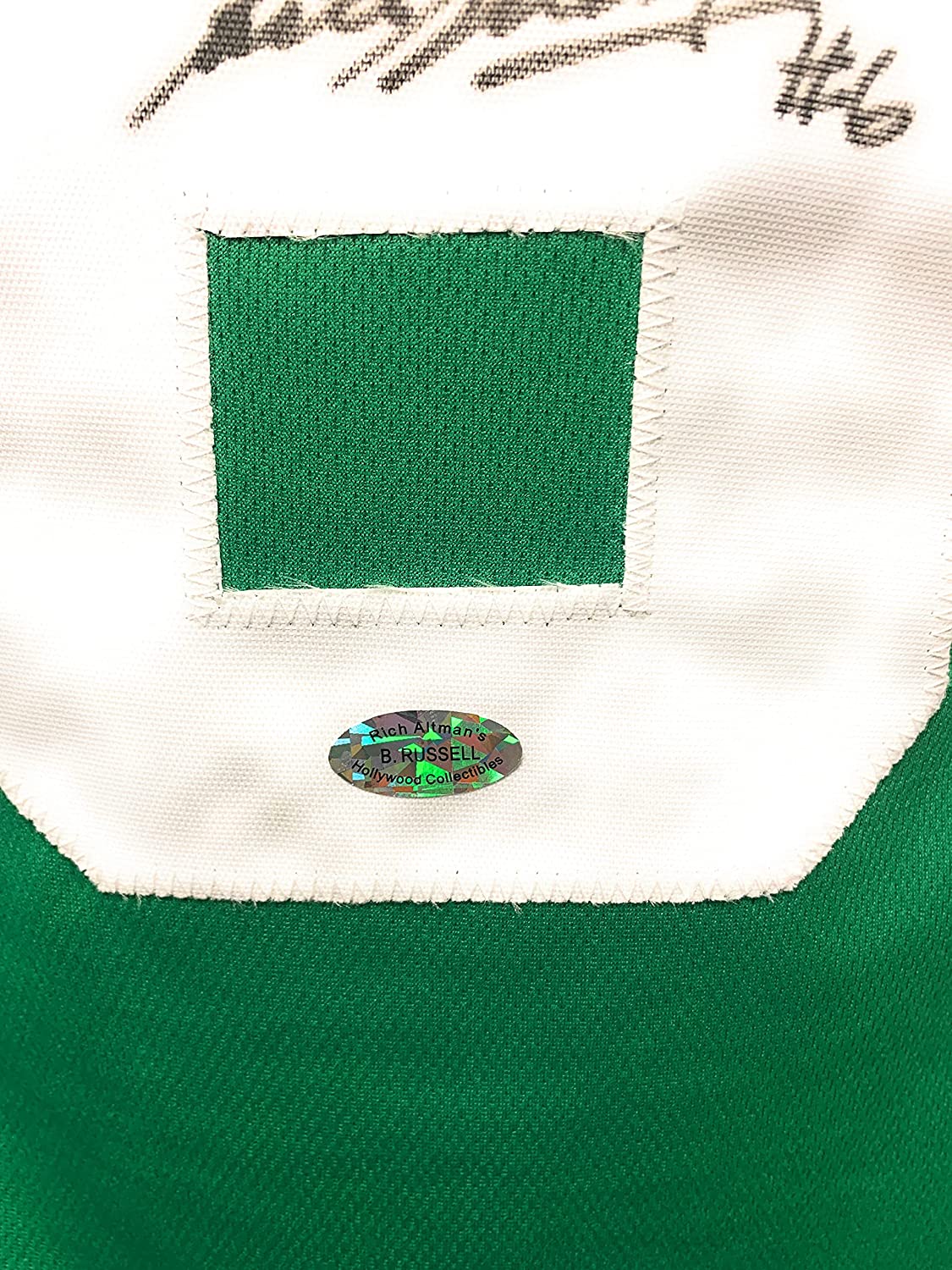 Autographed/Signed Bill Russell Boston Green Basketball Jersey