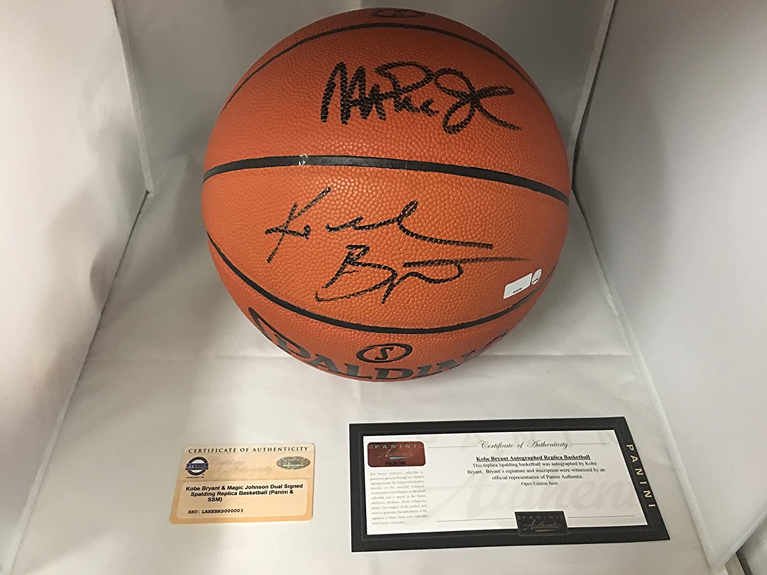 Kobe Bryant Magic Johnson DUAL Los Angeles Lakers Signed Autograph NBA –  MisterMancave