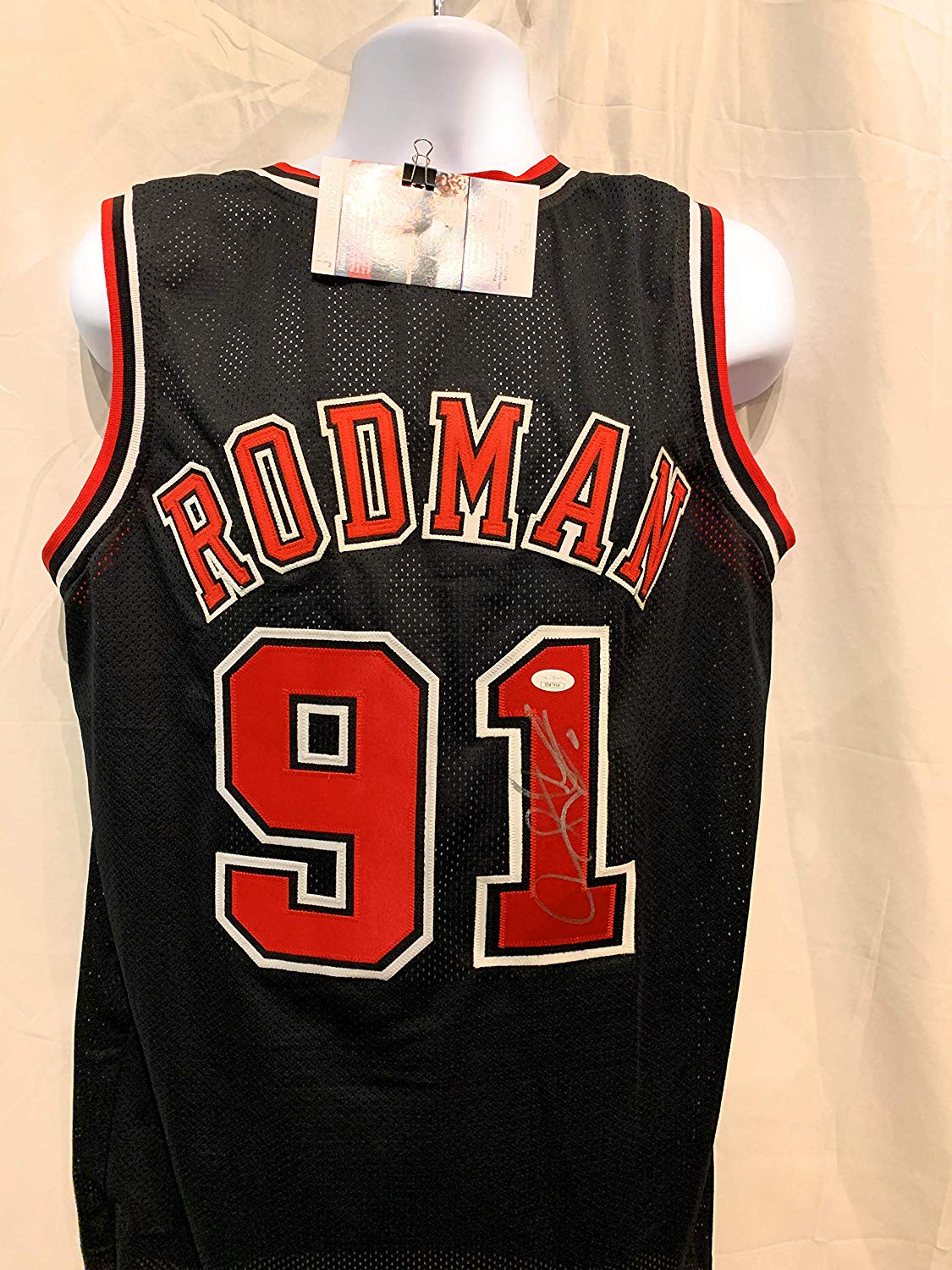 Dennis Rodman Chicago Bulls Signed Autograph Custom Jersey Red JSA  Certified
