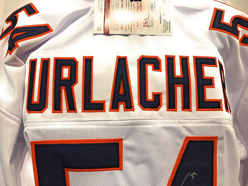 Brian Urlacher Chicago Bears Signed Autograph White Custom Jersey JSA Witnessed Certified